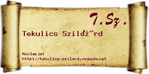 Tekulics Szilárd névjegykártya