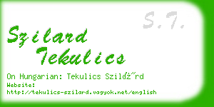 szilard tekulics business card